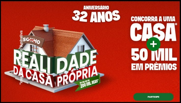 Supermercados Boza celebram 25 anos com a Promoção Aniversário Boza 2025. Comprando R$ 150 ou mais, clientes do programa Cliente Boza Mais podem ganhar cartão pré-pago de R$ 200 mil para adquirir uma casa, além de prêmios instantâneos. Promoção válida para maiores de 18 anos, residentes no Paraná, até 11/12/2025. Cadastre-se no site oficial para participar e consultar números da sorte.
