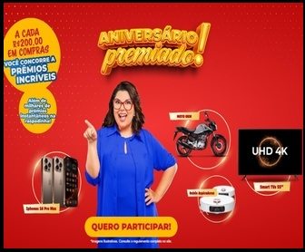 Promoção Mercadão dos Óculos 2025 Aniversário Premiado com sorteio de iPhone 16, moto CG 160 Fun, Smart TVs e brindes instantâneos até 31/10/2025 em todo o Brasil.
