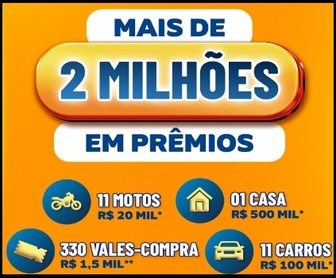 Clientes felizes celebrando prêmios da Promoção Futuro Premiado Tauste, incluindo carros, motos e uma casa.