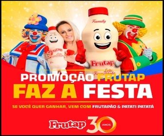 Promoção Frutap Faz a Festa 2025 – Ganhe prêmios instantâneos de R$100, pelúcias Frutapão, consoles PS5 e café da manhã com Patati Patatá ao cadastrar notas fiscais.
