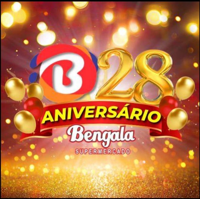 Imagem promocional da campanha Aniversário Bengala Supermercados 28 Anos, destacando os prêmios oferecidos, como iPhones 16E, Smart TVs 4K Philco de 55 polegadas, Air Fryers WAP de 4 litros e vales-compra de R$500, além das lojas participantes na cidade de São Paulo e o período de participação válido até 30 de novembro de 2025.