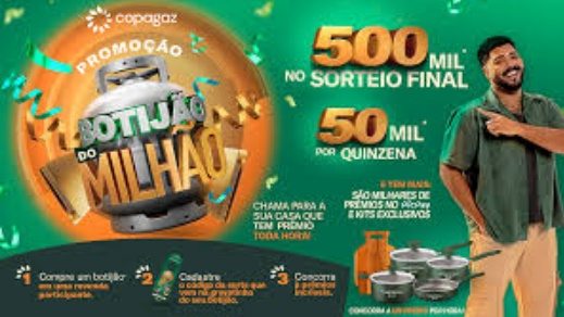 A Promoção Botijão do Milhão Copagaz e Liquigás 2025 oferece milhares de prêmios instantâneos, 8 sorteios de R$ 50 mil cada e um grande prêmio final de R$ 500 mil em certificado de ouro. Para participar, compre ou recarregue botijões de gás participantes, cadastre o código promocional pelo WhatsApp ou site oficial e descubra se você é um dos sortudos ganhadores.