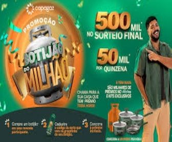 Promoção Botijão do Milhão Copagaz e Liquigás 2025 com prêmio de R$ 500 mil em certificado de ouro e prêmios instantâneos