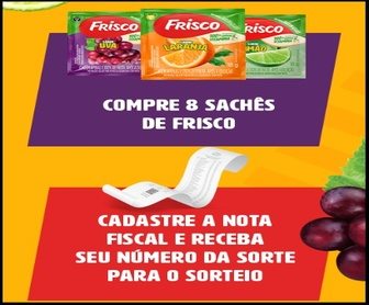 Pacotes de refresco Frisco com cartões de débito e números da sorte em destaque.