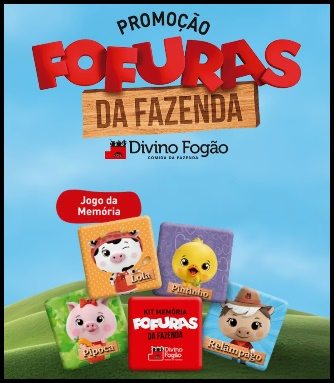 Ganhe miniaturas colecionáveis e kits de jogo da memória na compra de uma refeição com bebida no Divino Fogão! Todos os cupons são premiados. Promoção válida até 30/11/2025.