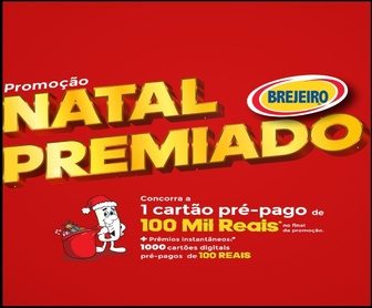 Arroz Brejeiro Natal Premiado 2025 com prêmios instantâneos de R$100 e sorteio final de R$100 mil.