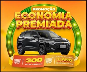 Promoção Economia Premiada Copacol 2025 – Concorra a um Chevrolet Tracker 0km, vales-compra e 1 ano de supermercado grátis no Paraná.