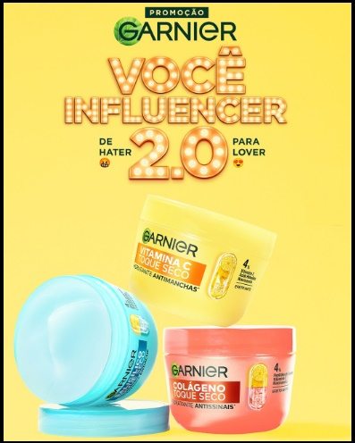 Participe da Promoção Você Influencer Garnier 2025, envie seus vídeos e concorra a R$ 100 mil e kits exclusivos!