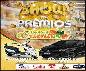 Clientes participam da promoção Hortifruti Oriente Acelera Seus Prêmios 2025, concorrendo a um Fiat Argo e uma Moto Elétrica 0km em São José dos Campos e Jacareí.