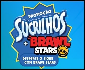 Imagem promocional da campanha Sucrilhos e Brawl Stars 2025/2026, destacando a chance de ganhar uma viagem com tudo pago para o Mundial de Brawl Stars na Suécia ao comprar produtos participantes e cadastrar a nota fiscal.