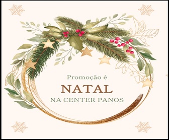 Promoção Natal Center Panos 2025 oferecendo 1 ano de produtos grátis com R$ 6.000 em créditos para artesanato, tecidos e costura em 2026