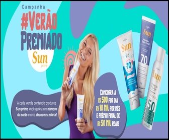 balconista participando da promoção sun prime verão premiado com destaque para prêmios em dinheiro de até 50 mil reais e cadastro de vendas até 28 de fevereiro de 2026