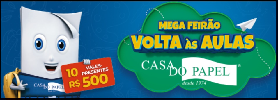 O Mega Feirão Volta às Aulas Casa do Papel 2026 transforma suas compras de material escolar em oportunidades reais de ganhar. Compre, participe do programa fidelidade e concorra a 10 vales-presentes de R$500 exclusivos para moradores do RS.