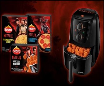 Promoção Seara 2025 Stranger Things com cupom raspável, produtos temáticos Seara e Air Fryer Mondial exclusiva como prêmio instantâneo