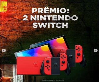 Banner oficial do concurso cultural da Cinesystem com dois consoles Nintendo Switch 2 em destaque, promovendo a estreia do filme Alerta Apocalipse em janeiro de 2026
