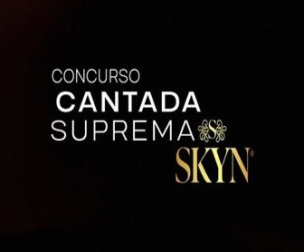 Arte do Concurso SKYN Cantada Suprema 2026 com chamada para comentar uma cantada no Instagram @skynbrasil usando #CantadaSupremaSKYN e concorrer a 1 ano de preservativos grátis até 22/02/2026.