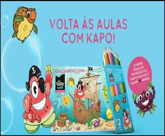Promoção Kapo Volta às Aulas 2026 anunciada com brindes imediatos de caderno e lápis de cor na compra de bebidas Kapo, Del Valle ou Ades 200 ml