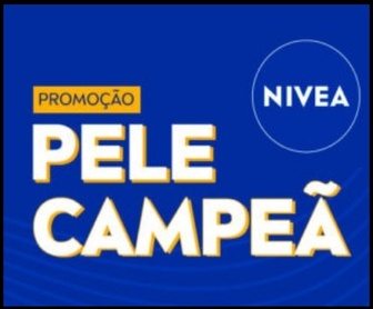 Imagem promocional da campanha Pele Campeã Nivea 2026 mostrando produtos Nivea, com destaque para prêmios instantâneos de R$300, certificados de ouro de R$100 mil e o grande prêmio de R$500 mil, incluindo 300 produtos da marca.