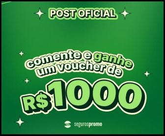 Imagem da promoção Seguros Promo 2026 anunciando prêmio de R$ 1.000 em voucher para seguro viagem, com destaque para participação gratuita no Instagram.