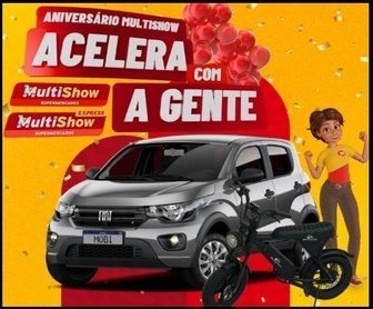 Promoção Multishow Aniversário 2025 com Fiat Mobi 0 km e 30 bicicletas elétricas EMOVIX para sorteio no Espírito Santo