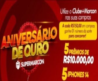 Celebre conosco o aniversário de ouro dos Supermercados Marcon e tenha a chance de ganhar prêmios incríveis! A Promoção Supermarcon Aniversário de Ouro está oferecendo prêmios tentadores, como R$10.000 em dinheiro e iPhones 14. Saiba como participar e aumente suas chances de ser um dos felizardos vencedores desta promoção especial.