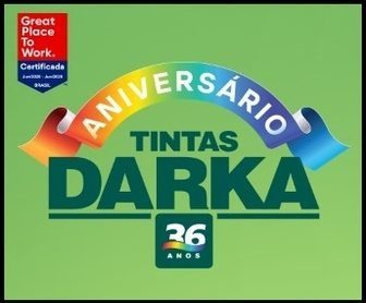 Banner da Promoção Aniversário Tintas Darka 2025 mostrando caminhão de prêmios e destaque para prêmio de R$ 50 mil em cartão de crédito.