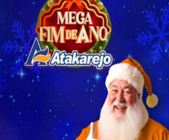 Imagem promovendo a Mega Promoção de Fim de Ano do Atakarejo, com destaque para prêmios de até 1 milhão de reais, incluindo cartões de R$ 50.000 e vales-compras de R$ 500,00.