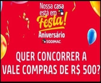 Concurso Aniversário Sodimac 2025: concorra a 100 vales-compra de R$500 em São Paulo.