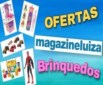 Banner promocional da Magazine Luiza para o Dia das Crianças 2024, destacando grandes ofertas em brinquedos, celulares, games e outros produtos.