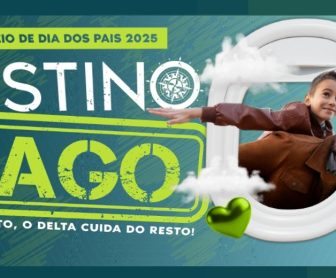 Banner da Promoção Dia dos Pais 2025 dos Supermercados Delta em São Paulo, com destaque para prêmios como vale-viagem de R$15.000, cartão pré-pago de R$5.000 e kits de churrasco, voltada aos clientes participantes do programa de fidelidade Classe A.