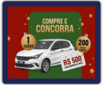 Imagem ilustrativa da promoção Celebre o Presente Studio Z com prêmios incríveis. A imagem mostra a logo da Studio Z, o cartão Ouze e os prêmios oferecidos na promoção, incluindo o carro 0km e vales-compra.