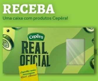 Imagem promocional da campanha da Cepêra, destacando uma caixa de produtos variados, como molhos e condimentos, com um fundo alegre e elementos gráficos que remetem à ideia de exclusividade e sabor.