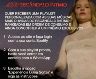 Banner promocional da Sony Music em parceria com Luísa Sonza, destacando a promoção 