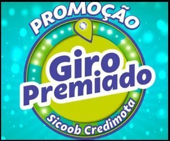 Imagem promocional da Promoção Sicoob Giro Premiado, mostrando a roleta de prêmios e brindes instantâneos disponíveis para os participantes da feira Coopershow 2025.