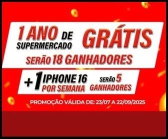 Arte oficial da promoção de aniversário de 53 anos do Hirota Supermercados destacando sorteio de iPhone 16 e vales-compras para clientes em São Paulo.