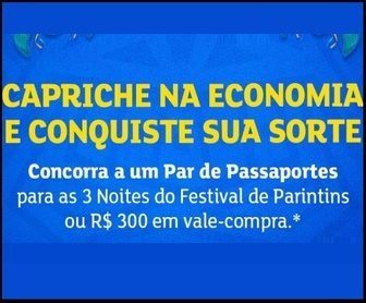 Banner promocional do Assaí Atacadista anunciando sorteio exclusivo para Manaus, com prêmios de vale-compras de R$300 e passaportes para o Festival de Parintins. Contém logos do Assaí, ilustrações dos bois Garantido e Caprichoso e destaque para datas da promoção.