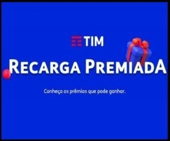 Banner colorido da Promoção Recarga Premiada III TIM com destaque para os prêmios em vouchers e cartões de R$10 mil.