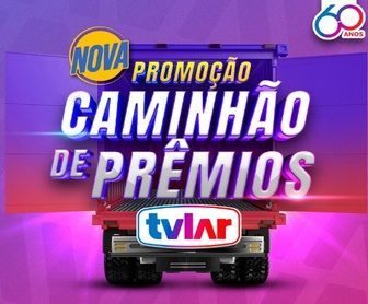 Uma imagem promocional colorida da TV Lar destacando a promoção 