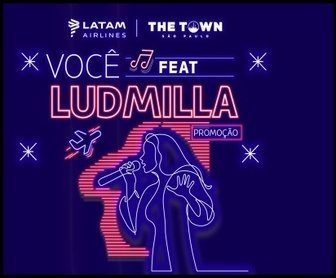 Imagem da promoção Você Feat Ludmilla 2025 mostrando a cantora Ludmilla com fãs e informações sobre passagens aéreas e experiência exclusiva em São Paulo