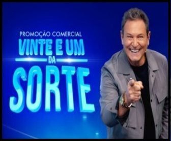 Imagem promocional da Promoção Vinte e Um da Sorte Tele Sena. O destaque fica para os prêmios oferecidos, como barras de ouro e a participação no programa de TV. A arte contém elementos chamativos, cores vibrantes e informações sobre como participar da promoção.