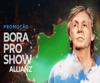 Você é fã de Paul McCartney e sonha em assistir a um show ao vivo? A Promoção Bora Pro Show Allianz está aqui para realizar esse desejo! Em parceria com a Allianz Seguros, você tem a chance de ganhar ingressos para o incrível show de Paul McCartney, que acontecerá no dia 16 de outubro de 2024, no icônico Allianz Parque, em São Paulo.