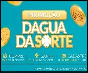 banner oficial da promoção dagua da sorte 2025 com destaque para prêmios de r$500 semanais e r$15.000 no prêmio final.