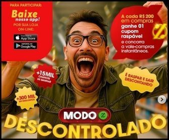Banner oficial da Promoção Modo Descontrolado Desco Atacado com destaque para vale-compras e prêmios instantâneos disponíveis no RS.