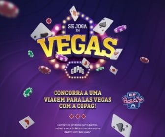 Participe da promoção “Se Joga em Vegas” da Copag e concorra a uma incrível viagem para Las Vegas ou Punta del Este! Para participar, compre baralhos da Copag, registre seu comprovante fiscal no site da promoção e aumente suas chances de ganhar até 5 números da sorte por comprovante. A promoção é válida para residentes brasileiros maiores de 18 anos, e o sorteio ocorrerá em 27 de novembro de 2024. Não perca essa chance de realizar seus sonhos!