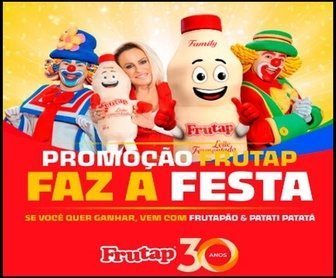 Promoção Frutap Faz a Festa 2025 – Ganhe prêmios instantâneos de R$100, pelúcias Frutapão, consoles PS5 e café da manhã com Patati Patatá ao cadastrar notas fiscais.