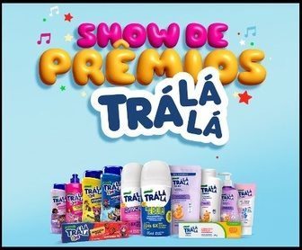 Banner da Promoção Trá Lá Lá Kids 2025 Show de Prêmios com destaque para PlayStation 5, sorteios mensais de R$5.000 e prêmios instantâneos em dinheiro.