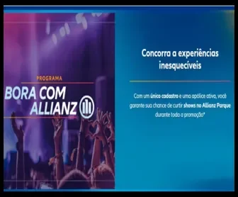 Promoção Bora com Allianz 2025 – Cadastre-se e concorra a ingressos para shows no Allianz Parque.