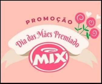 Imagem promocional colorida destacando o logotipo da Rádio Mix FM e Shopee, com elementos visuais de flores e música, comemorando o Dia das Mães e anunciando sorteio de vouchers Shopee de até R$ 1.000.