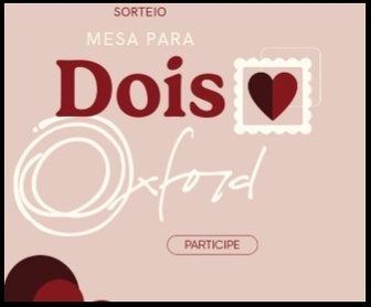 Promoção Oxford 2025 Namorados com kit completo de aparelho de jantar como prêmio, incluindo pratos, taças e utensílios elegantes, sobre fundo romântico.