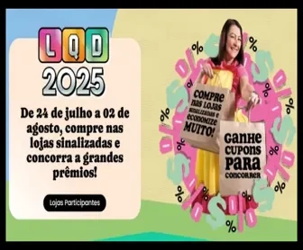 Banner promocional Liquida Campina 2025 com datas, frases de incentivo e uma mulher segurando sacolas de compras.